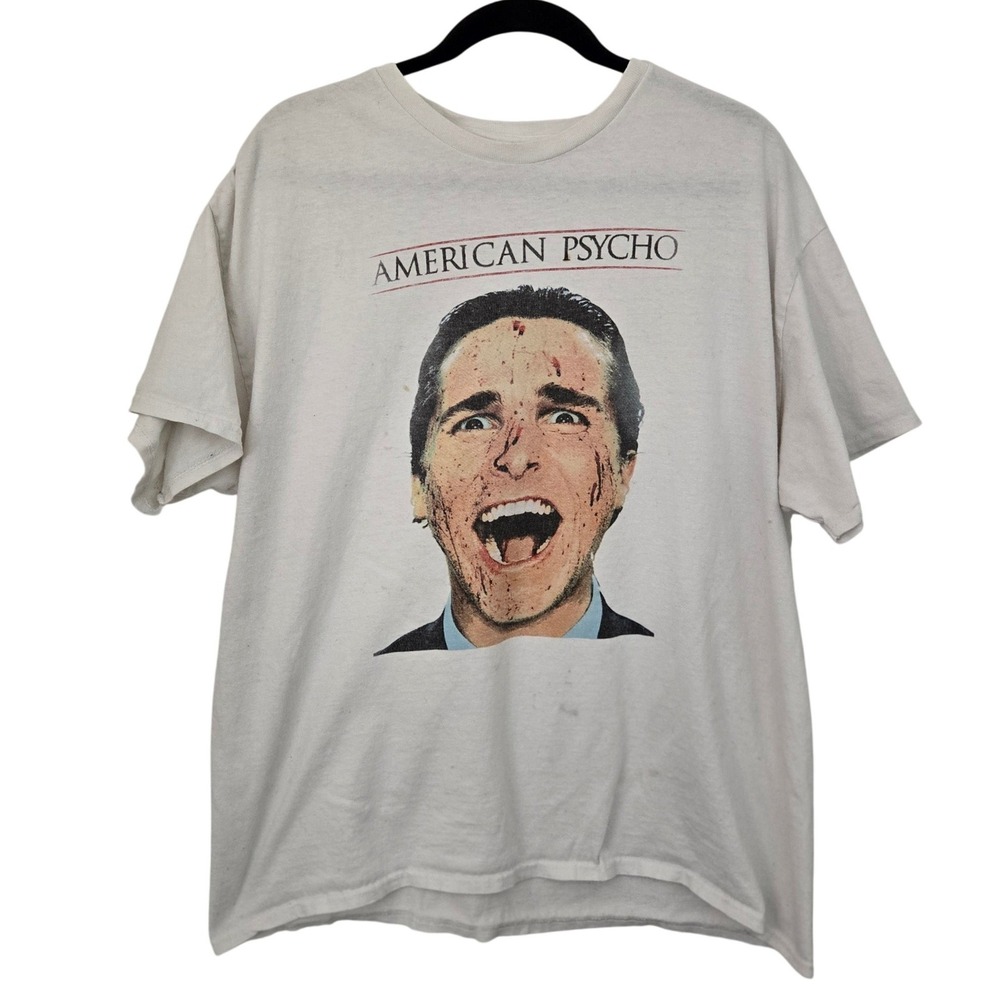 American Psycho Graphic T-Shirt Mens XL White Good Patrick Bateman Movie Tee